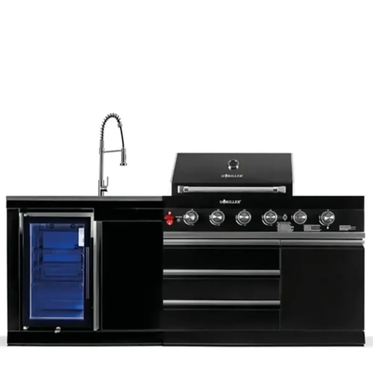Goriller BLACKBACK S-6 | Complete Zwarte RVS Buitenkeuken
