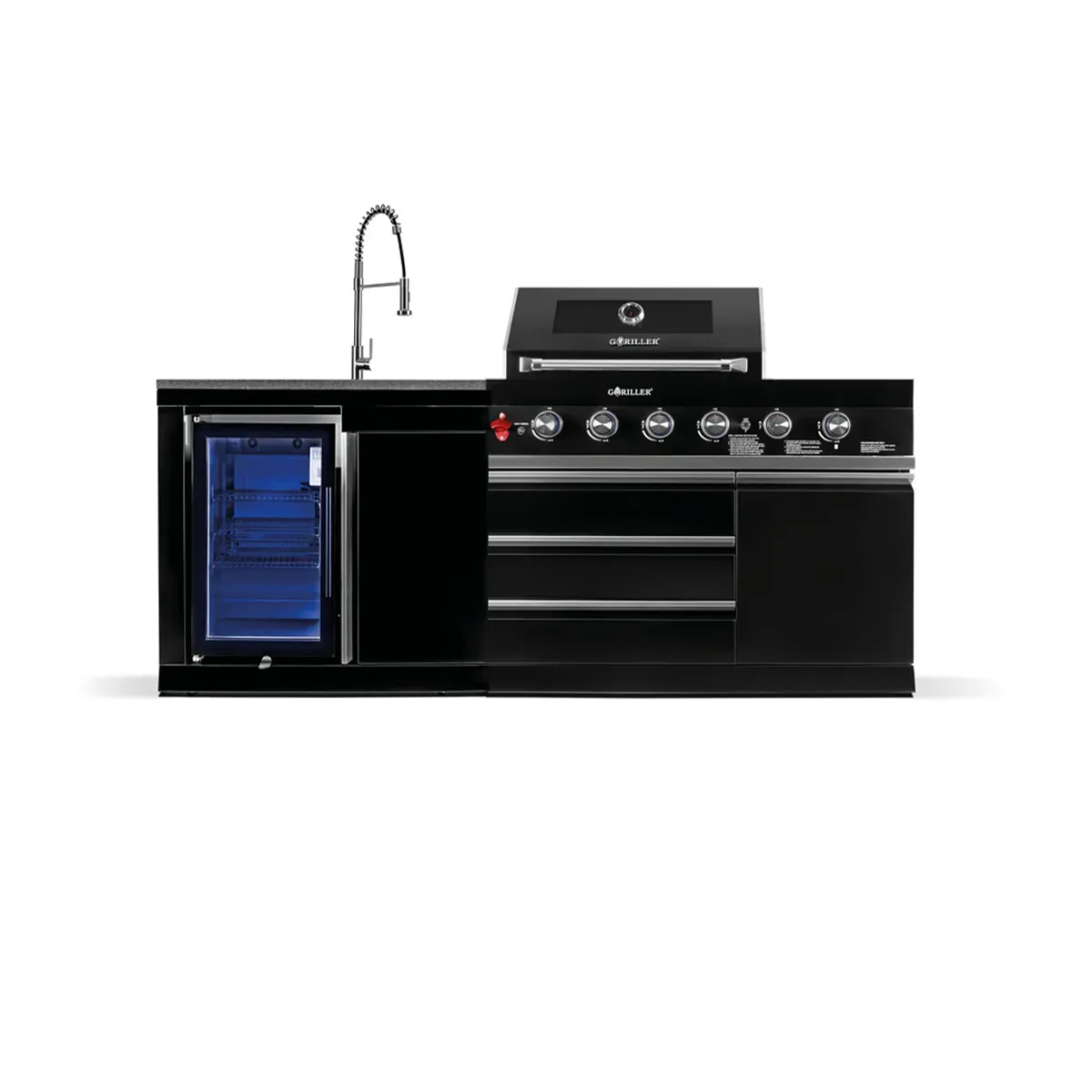 Goriller BLACKBACK S-6 Complete Zwarte RVS Buitenkeuken