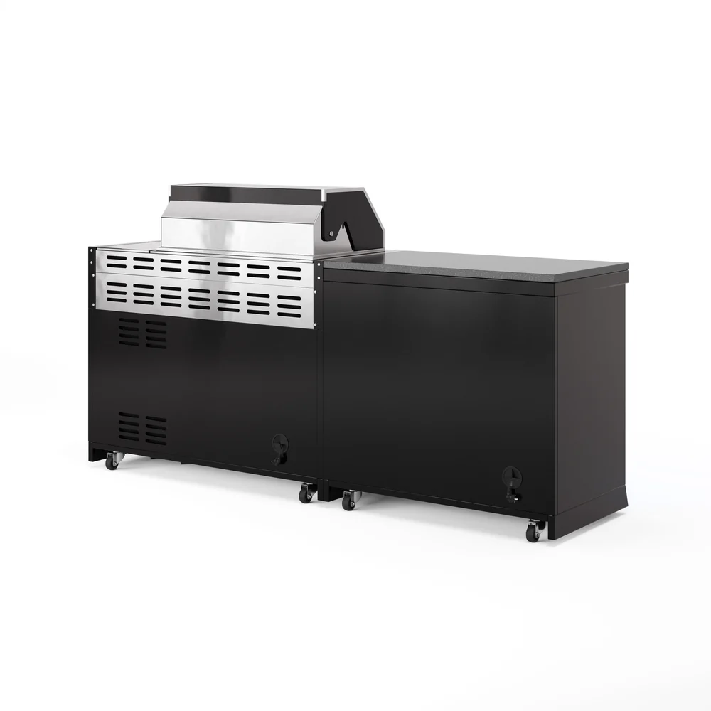 Goriller BLACKBACK S-4 Complete Zwarte RVS Buitenkeuken met Koelkast en Barbecue 8 branders - Afbeelding 6