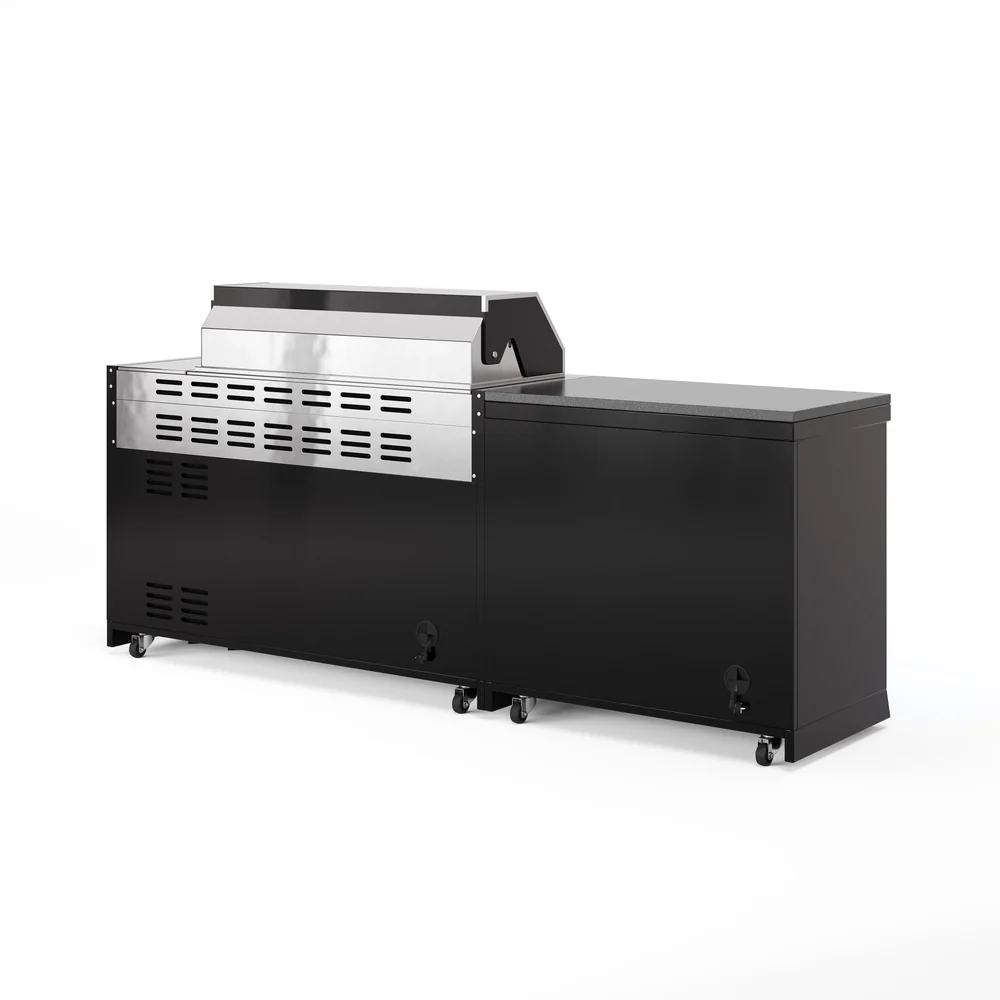Goriller BLACKBACK S-4 Complete Zwarte RVS Buitenkeuken met Koelkast en Barbecue 8 branders - Afbeelding 5