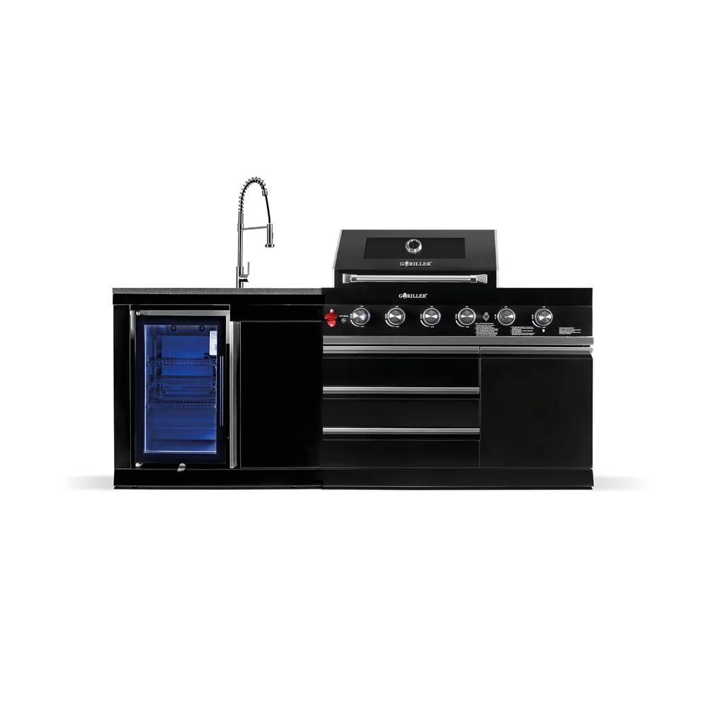 BB-S6 Goriller BLACKBACK S-6 Complete Zwarte RVS Buitenkeuken