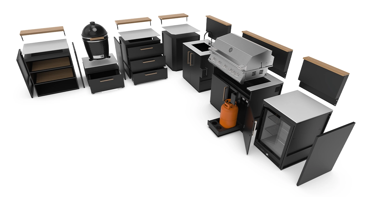 Brabura MODULA Roestvrij Stalen Buitenkeukens Inclusief Premium Apparatuur