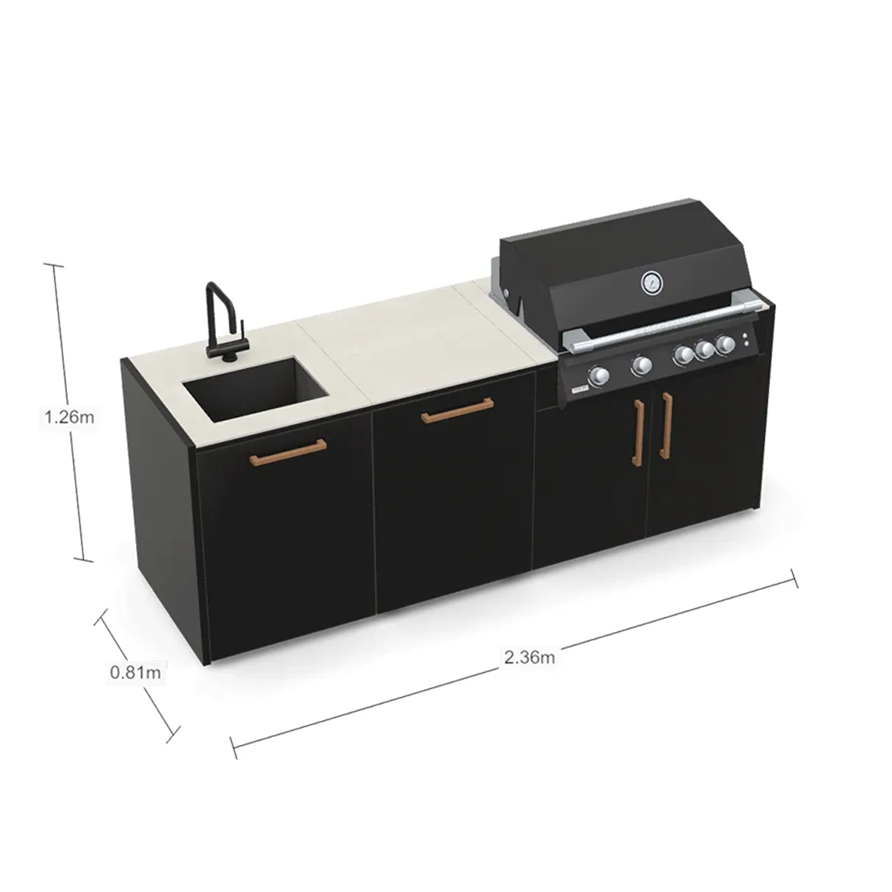 Brabura MODULA Murcia Complete RVS Buitenkeuken met BBQ XL