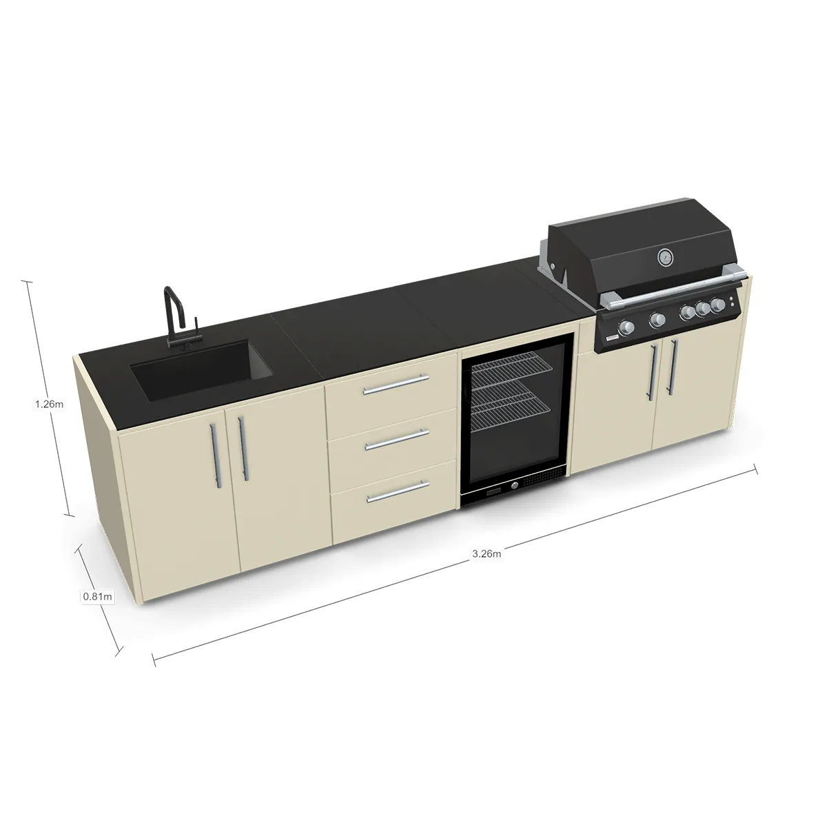 Brabura MODULA Madrid Complete RVS Buitenkeuken met BBQ XL - Afbeelding 3