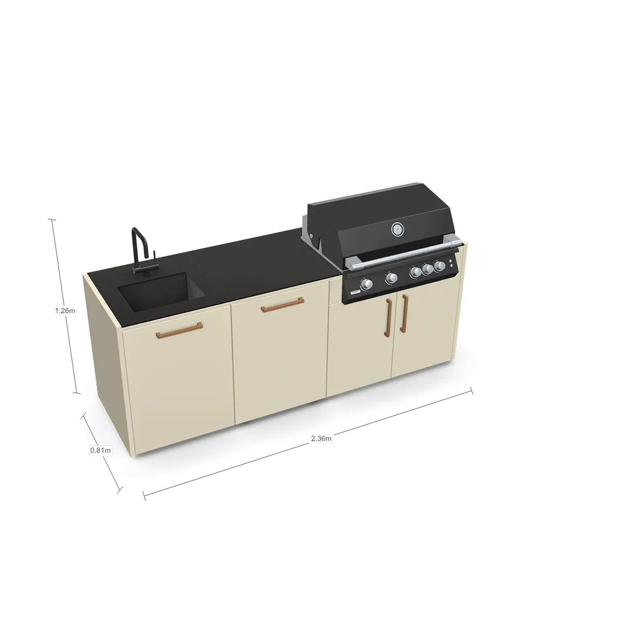 Brabura MODULA Murcia Complete RVS Buitenkeuken met BBQ XL - Afbeelding 3