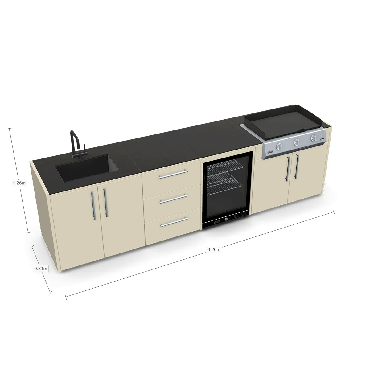 Brabura MODULA Granada Complete RVS Buitenkeuken met Plancha XXL - Afbeelding 3