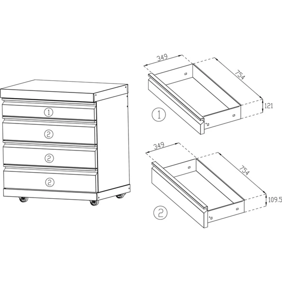Moderia - Nova Collectie - Module met 4 laden - Afbeelding 5