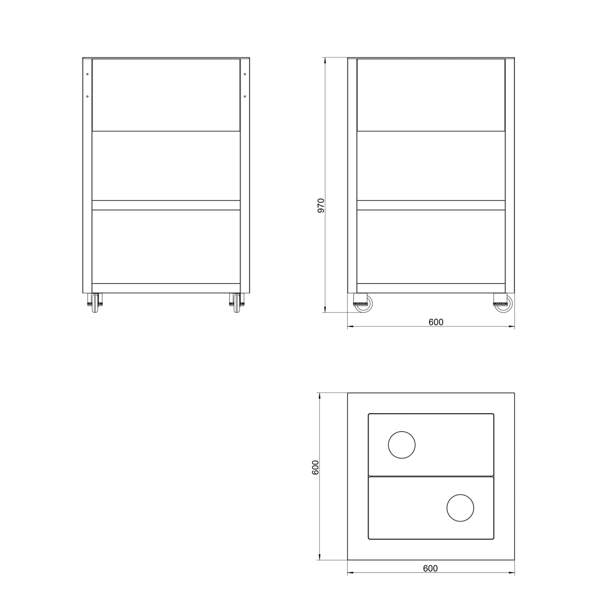 Moderia - Rivo Collectie - Vrijstaande hoekkookmodule 90° met ijsbakken - Afbeelding 6