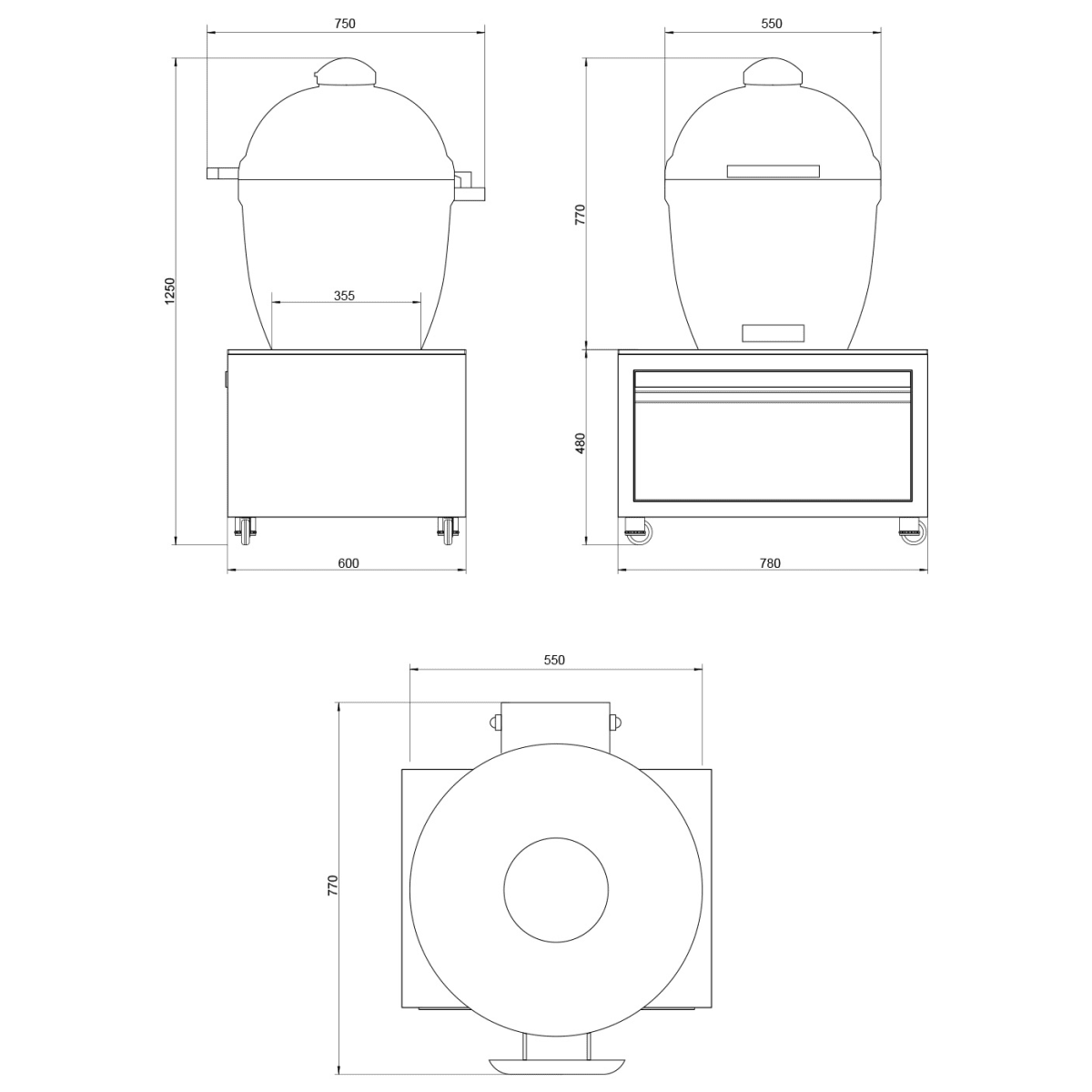 Moderia - Rivo Collectie - Vrijstaande Kamado module - Afbeelding 9