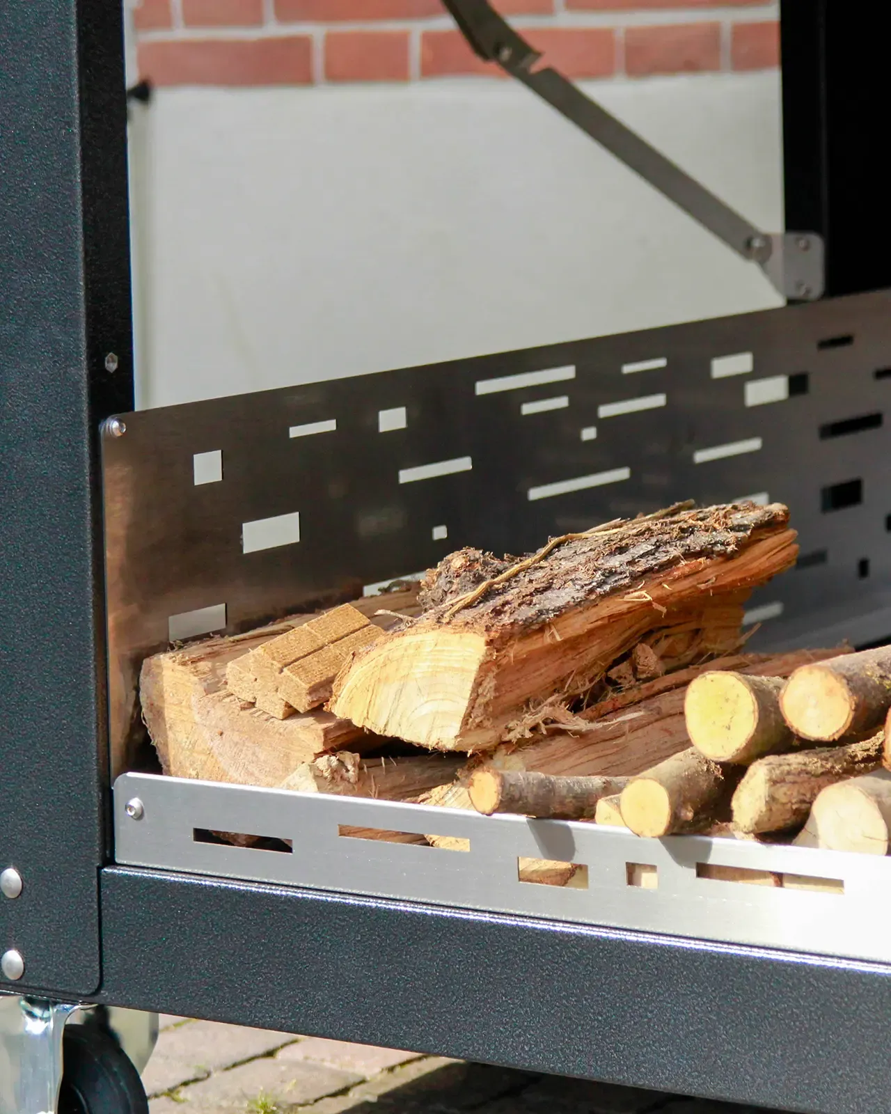 Oveneat houthouder in verrijdbaar onderstel
